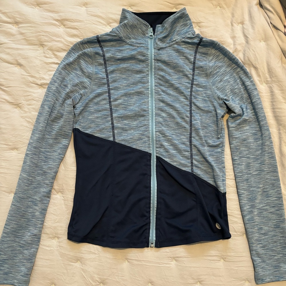 Yoga Blue and Gray Zip-Up Jacket